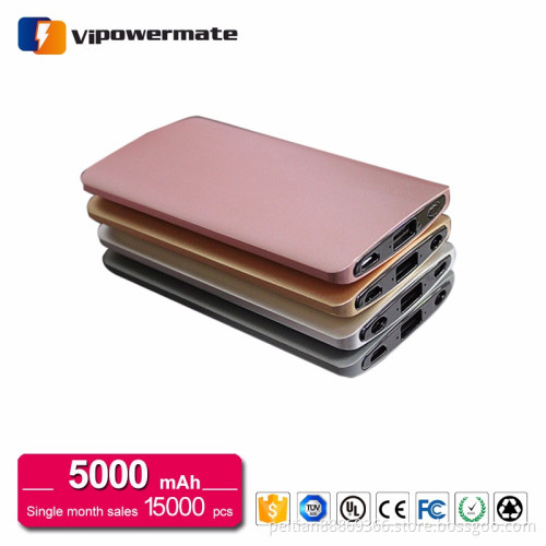 Wholesale thin mobile portable usb battery 5000mah backup power bank for iphone